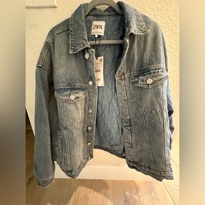 Brand new Zara quilted denim jacket